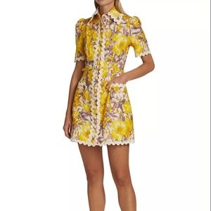 Zimmermann High Tide Ric Rac Linen Minidress